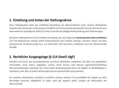 Whitepaper: Alkoholverkauf über Verkaufsautomaten (AT)