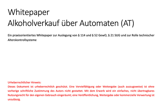 Whitepaper: Alkoholverkauf über Verkaufsautomaten (AT)